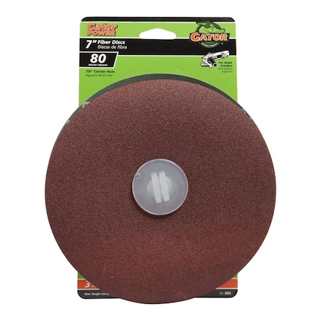Gator Finishing 7 In. Fiber Sanding Disc, 80 Grit, 3Pk 2004760